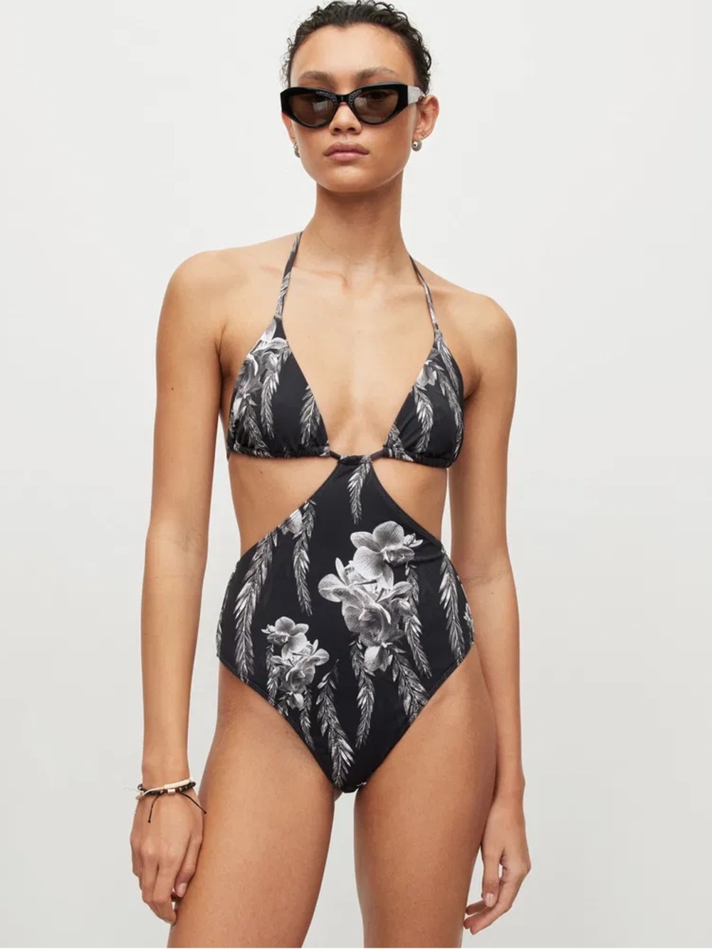 All Saints Peri Mia Cut-Out Floral Swimsuit